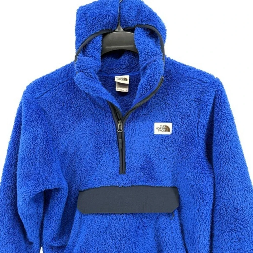 The North Face Mens Small Pre-Owned Campshire Anorak Sherpa Fleece Hoodie Jacket